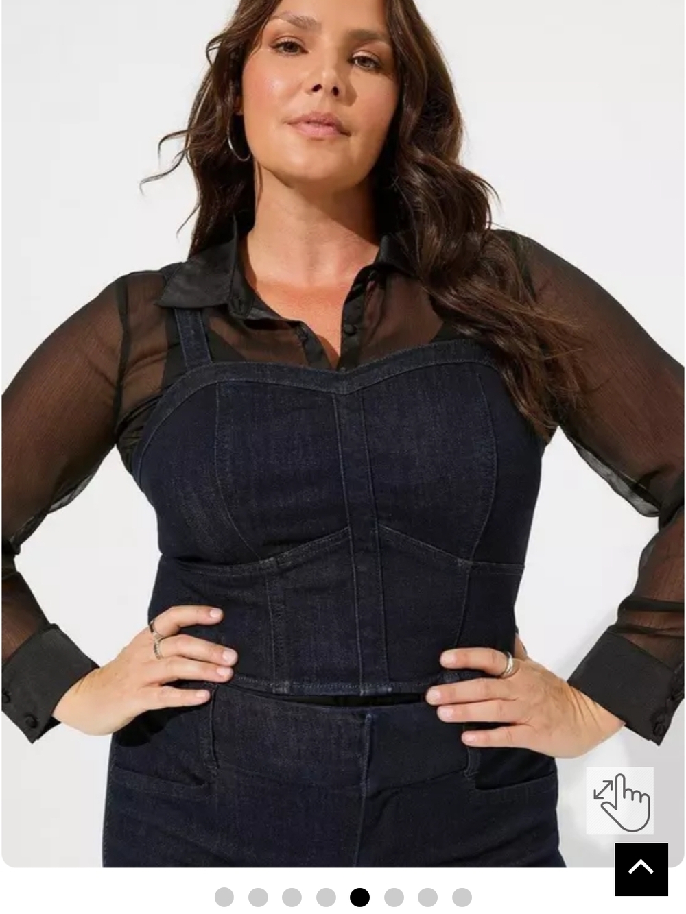 torrid dark indigo denim bustier crop top - Picture 3 of 6